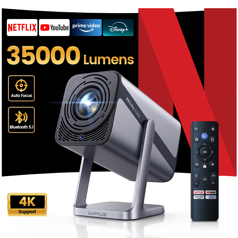 Netflix Home Cinema - Projecteur WIMIUS 4K Netflix sous licence