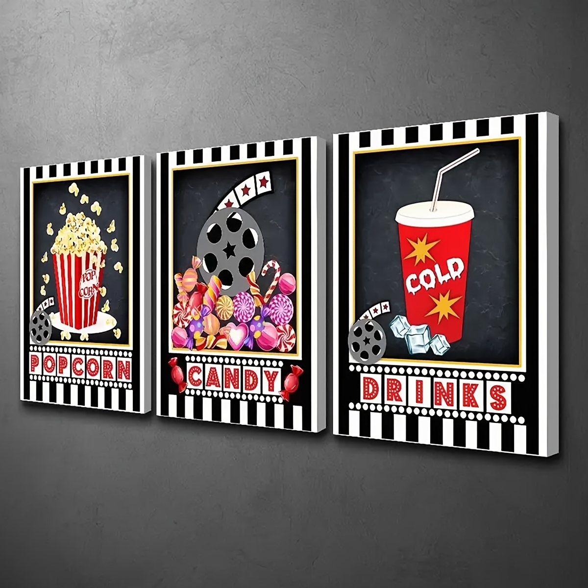 3 pièces Art déco mural sans c - Home Cinema Logo avis et prix
