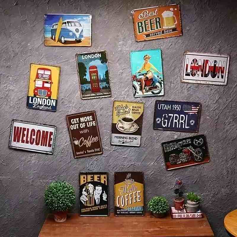 Plaque métallique rustique rep - Home Cinema Dimensions avis et prix